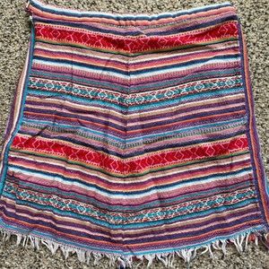 Paper Heart Chevron Multicolor Boho Mini Skirt